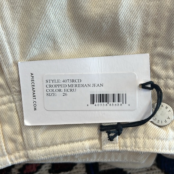 Apiece Apart Cropped Meridian Jean NWT - Picture 3 of 6
